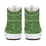 Golf Course Grass Print High Top Leather Sneakers
