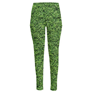 Golf Course Grass Print High-Waisted Pocket Leggings