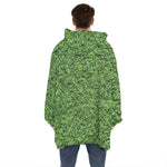 Golf Course Grass Print Hoodie Blanket