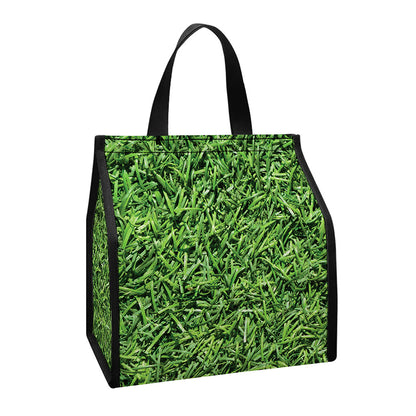 Golf Course Grass Print Insulated Lunch Tote