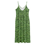 Golf Course Grass Print Jersey Midi Cami Dress