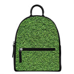 Golf Course Grass Print Leather Backpack