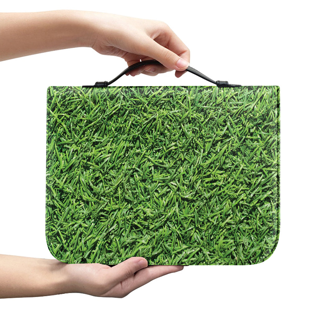 Golf Course Grass Print Leather Bible Cover