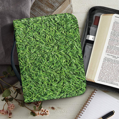 Golf Course Grass Print Leather Bible Cover