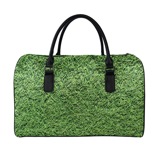 Golf Course Grass Print Leather Duffle Bag