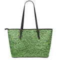 Golf Course Grass Print Leather Tote Bag With Zipper