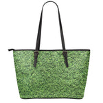 Golf Course Grass Print Leather Tote Bag