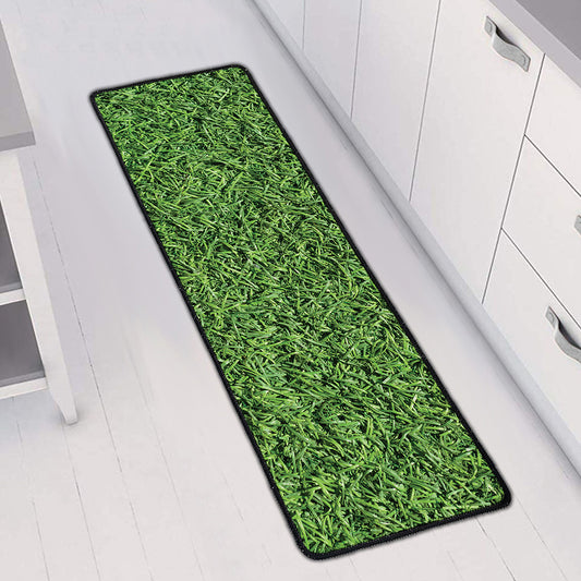 Golf Course Grass Print Long Kitchen Mat