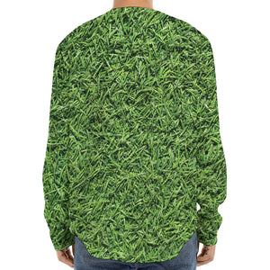 Golf Course Grass Print Long Sleeve Baseball Jersey