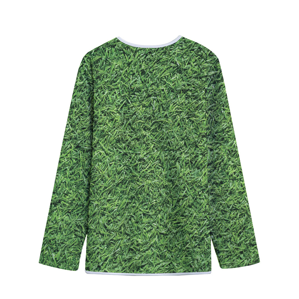 Golf Course Grass Print Long Sleeve Short Coat