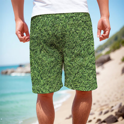 Golf Course Grass Print Men's Cargo Shorts