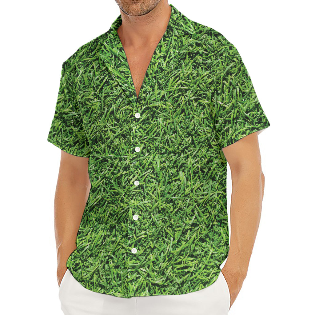 Golf Course Grass Print Men's Deep V-Neck Shirt