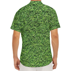 Golf Course Grass Print Men's Deep V-Neck Shirt