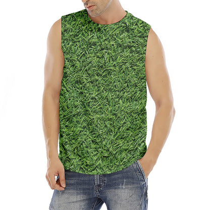 Golf Course Grass Print Men's Fitness Tank Top