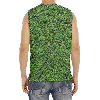Golf Course Grass Print Men's Fitness Tank Top