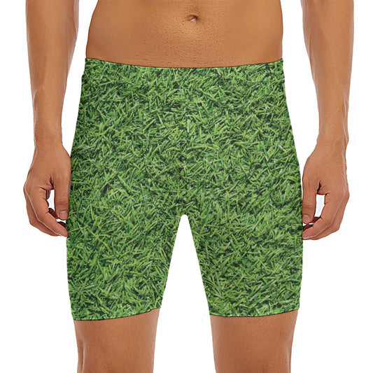 Golf Course Grass Print Men's Long Boxer Briefs