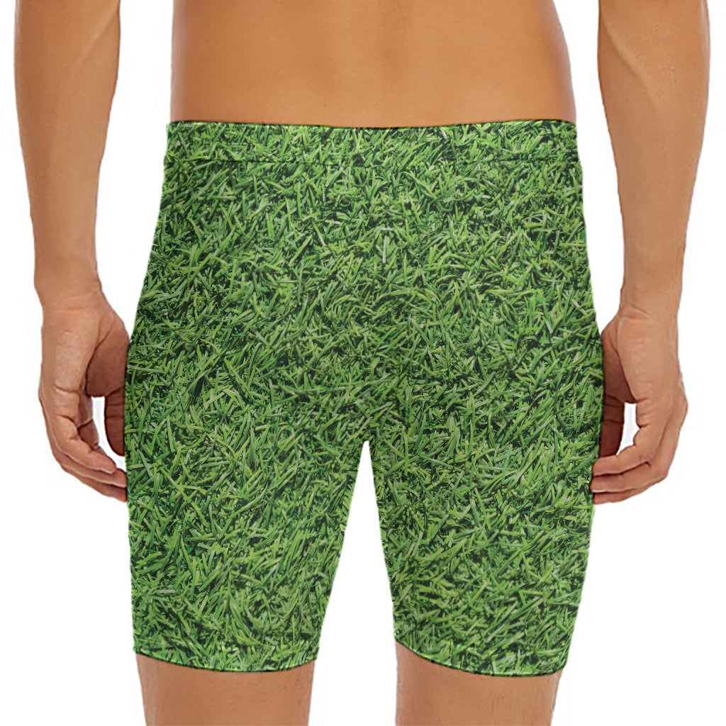 Golf Course Grass Print Men's Long Boxer Briefs