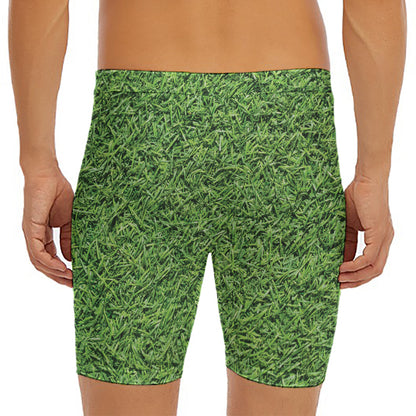 Golf Course Grass Print Men's Long Boxer Briefs