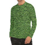 Golf Course Grass Print Men's Long Sleeve Rash Guard
