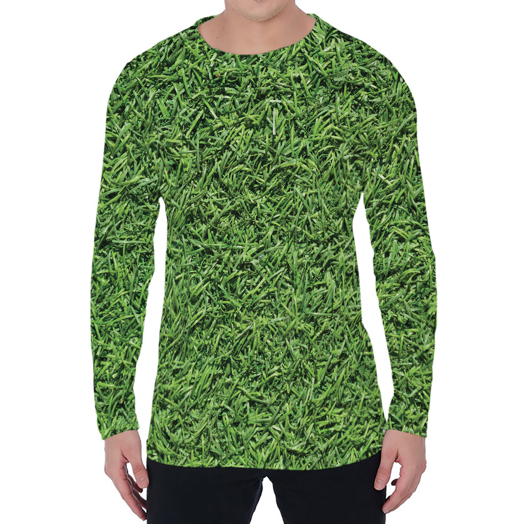 Golf Course Grass Print Men's Long Sleeve T-Shirt