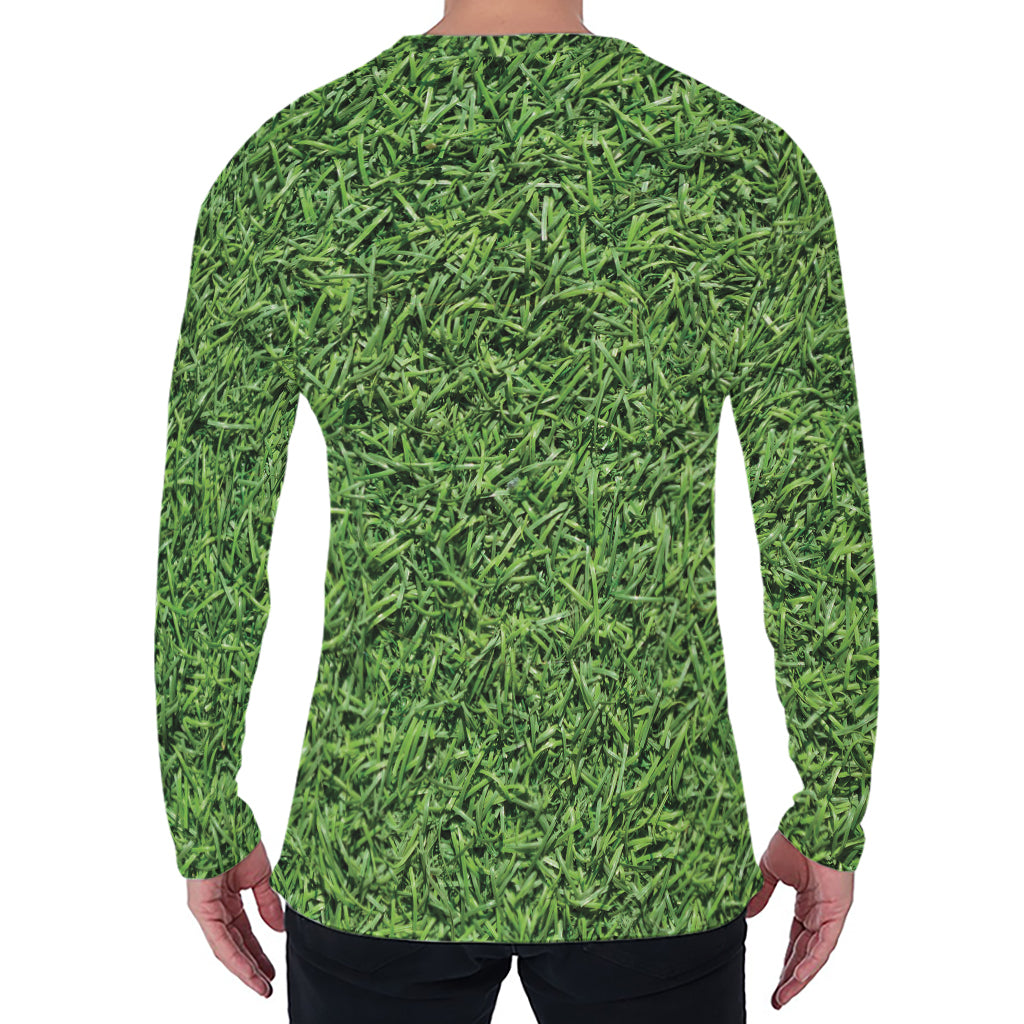 Golf Course Grass Print Men's Long Sleeve T-Shirt