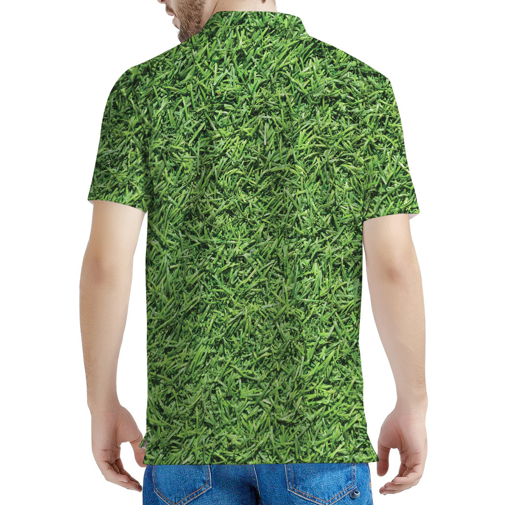 Golf Course Grass Print Men's Polo Shirt