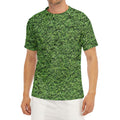 Golf Course Grass Print Men's Short Sleeve Rash Guard