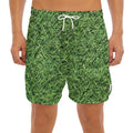 Golf Course Grass Print Men's Split Running Shorts