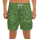 Golf Course Grass Print Men's Split Running Shorts