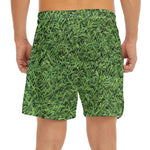 Golf Course Grass Print Men's Split Running Shorts