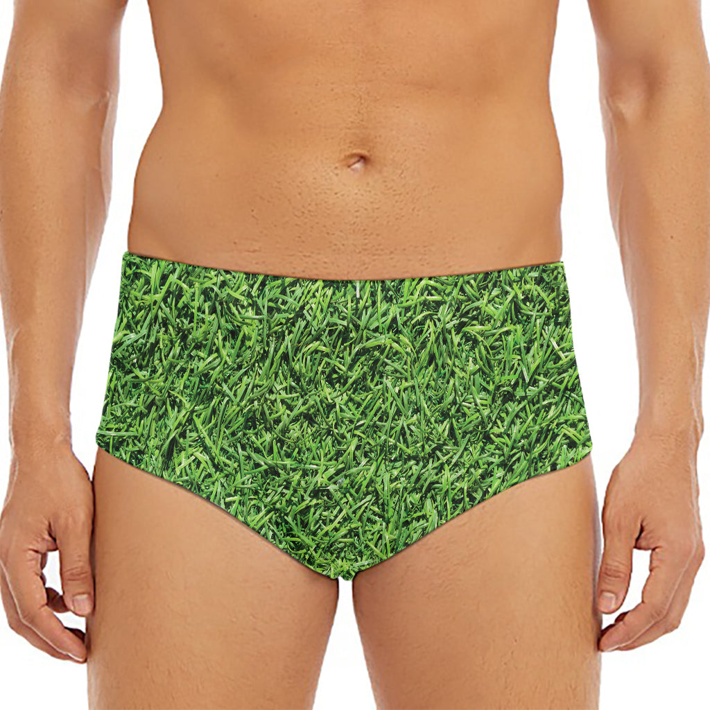 Golf Course Grass Print Men's Triangle Swim Briefs