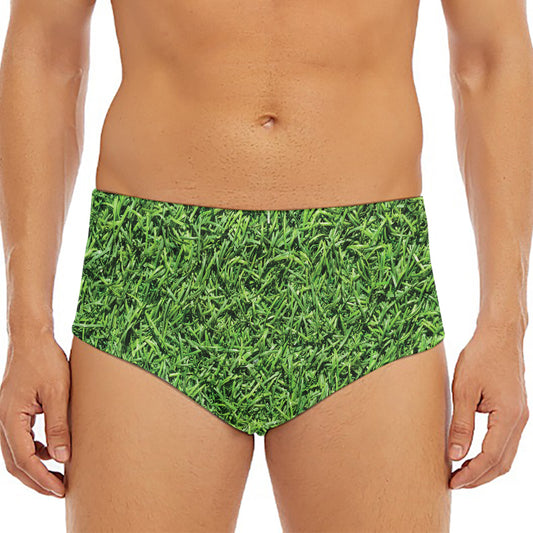 Golf Course Grass Print Men's Triangle Swim Briefs
