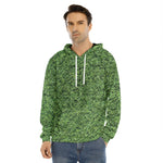 Golf Course Grass Print Men's Velvet Pullover Hoodie
