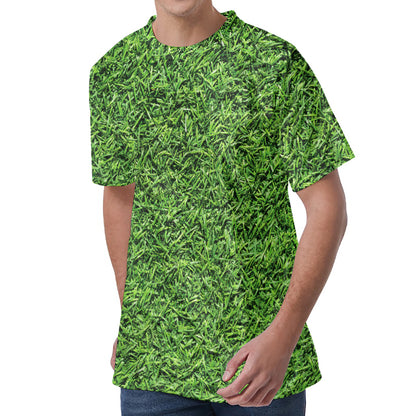 Golf Course Grass Print Men's Velvet T-Shirt
