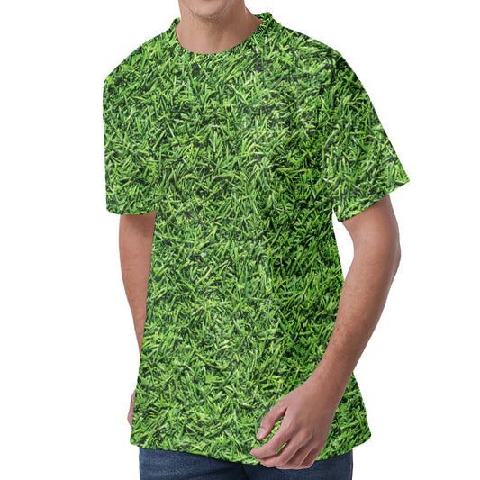 Golf Course Grass Print Men's Velvet T-Shirt