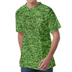 Golf Course Grass Print Men's Velvet T-Shirt