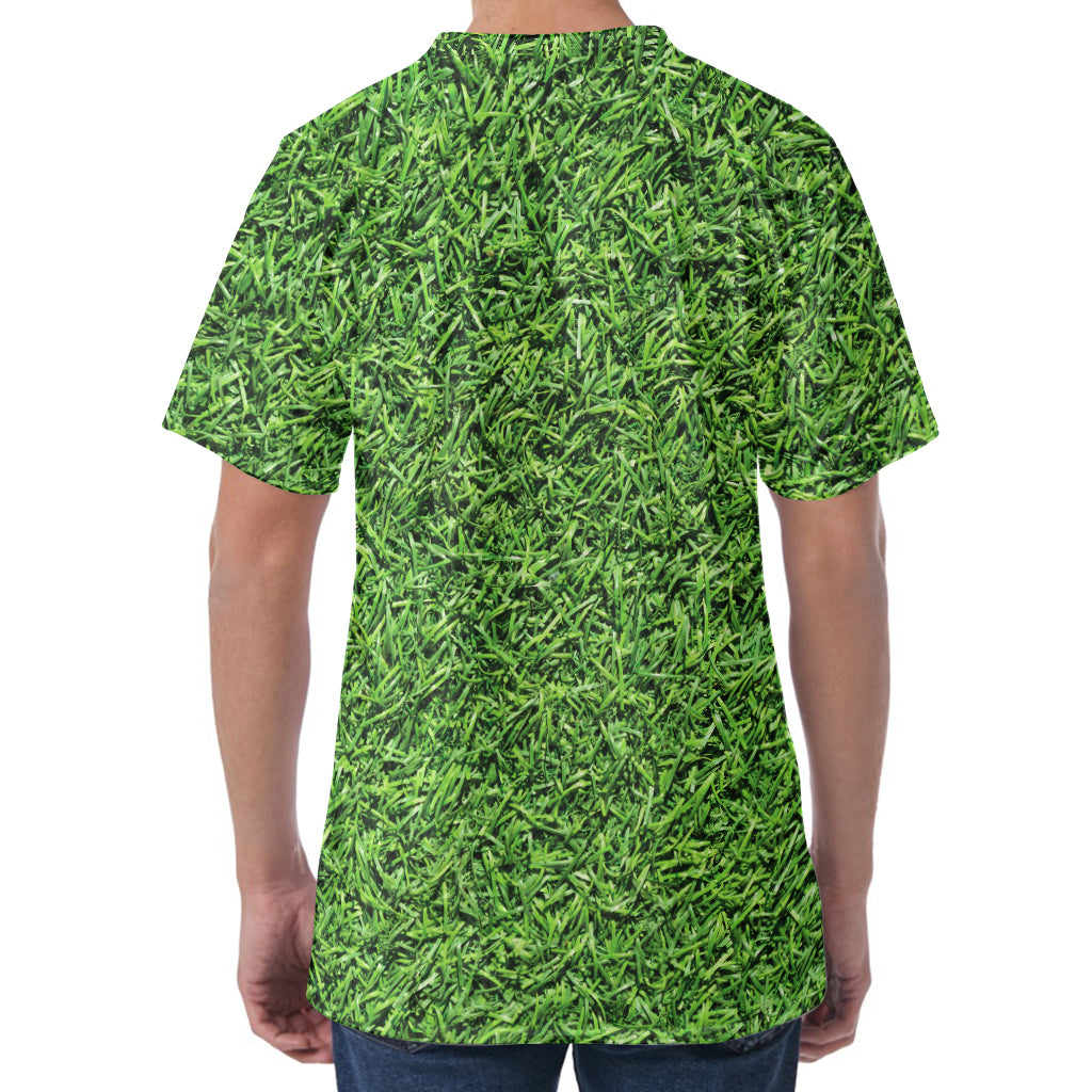 Golf Course Grass Print Men's Velvet T-Shirt