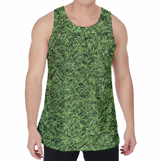 Golf Course Grass Print Men's Velvet Tank Top