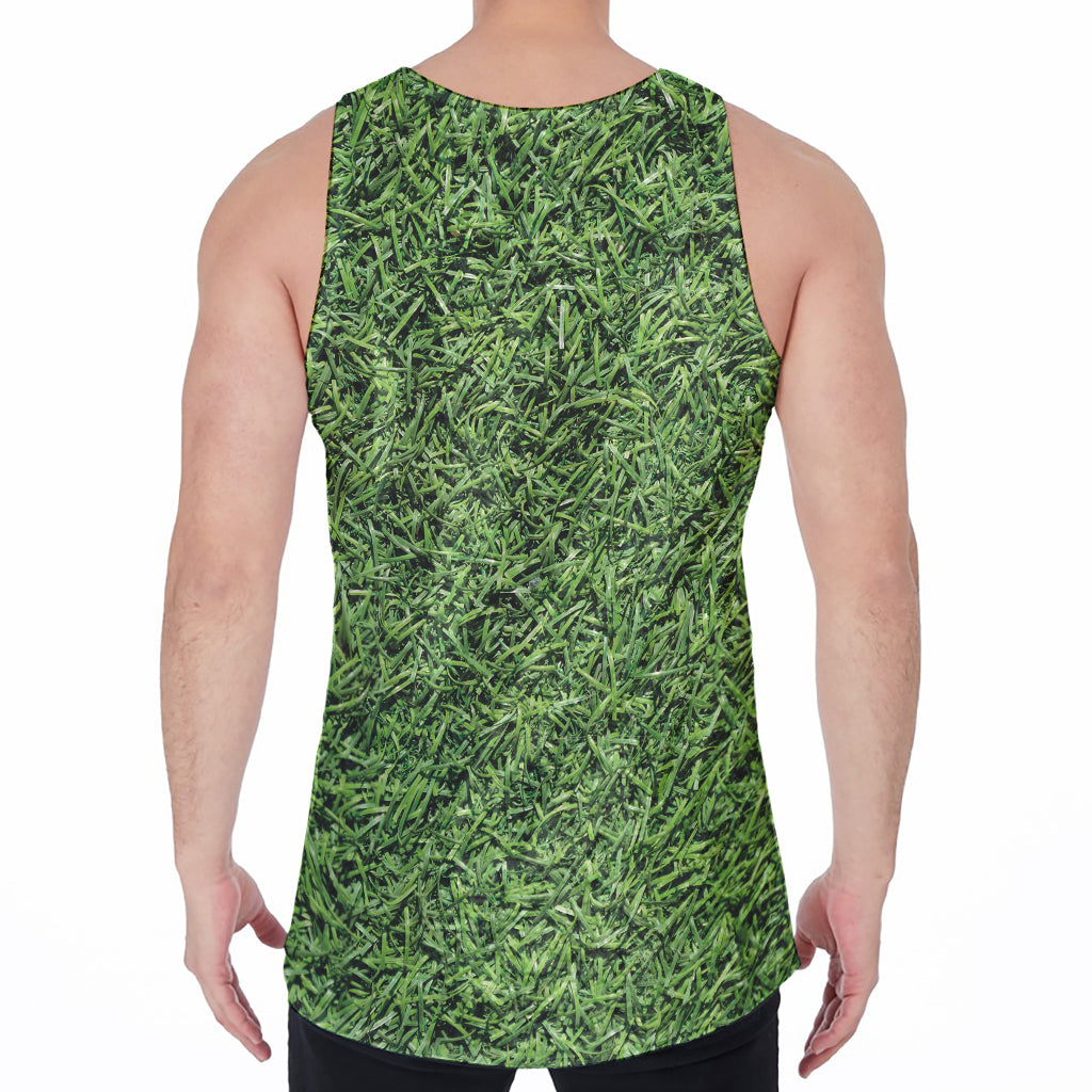 Golf Course Grass Print Men's Velvet Tank Top