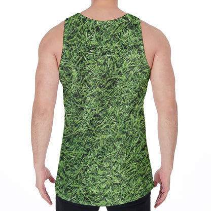 Golf Course Grass Print Men's Velvet Tank Top
