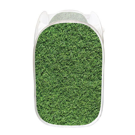 Golf Course Grass Print Mesh Laundry Hamper