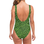 Golf Course Grass Print One Piece Swimsuit