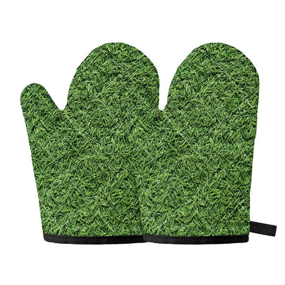 Golf Course Grass Print Oven Mitts