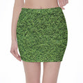 Golf Course Grass Print Pencil Mini Skirt
