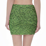 Golf Course Grass Print Pencil Mini Skirt