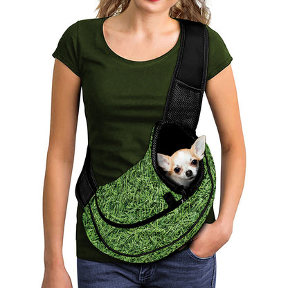 Golf Course Grass Print Pet Sling Carrier