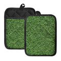 Golf Course Grass Print Pot Holders With Pocket