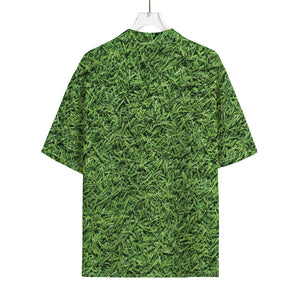 Golf Course Grass Print Rayon Hawaiian Shirt