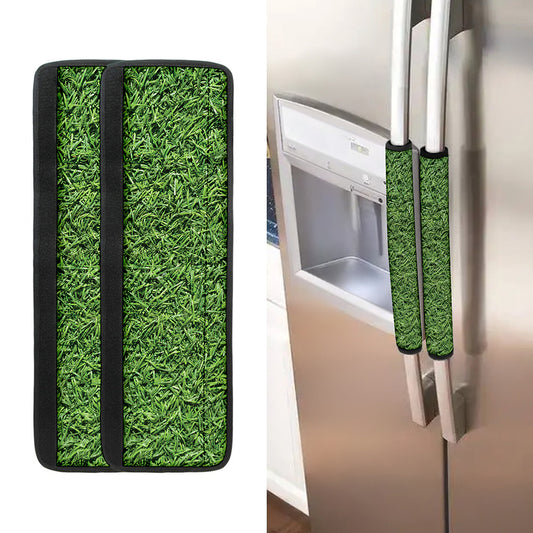 Golf Course Grass Print Refrigerator Handle Covers
