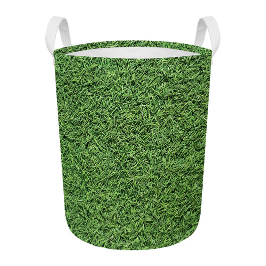 Golf Course Grass Print Round Laundry Basket